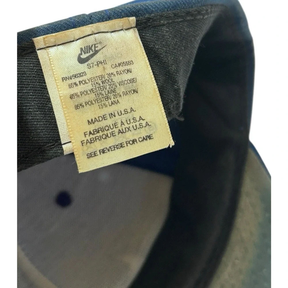 Vintage Nike Golf Hat Fitted Size Swoosh Cap Made in USA Blue